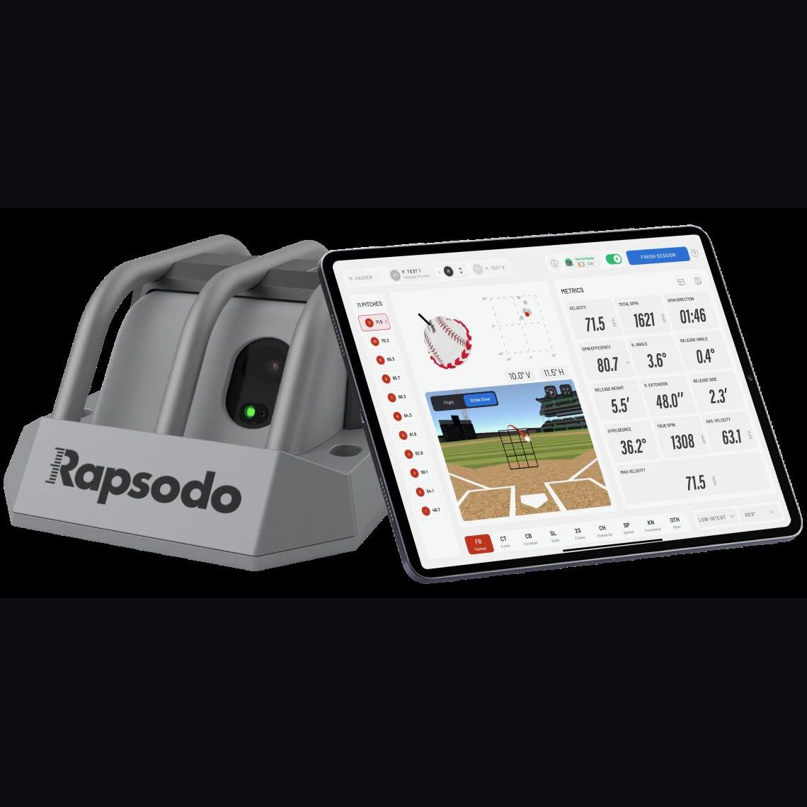 Rapsodo tracking data